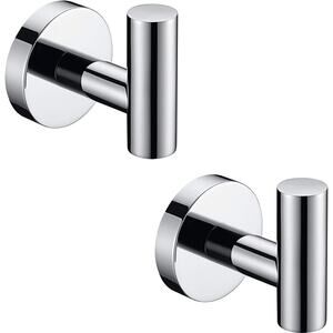 Towel Coat Hook Polished Chrome SUS304 Stainless Steel Bathroom 2 Pack